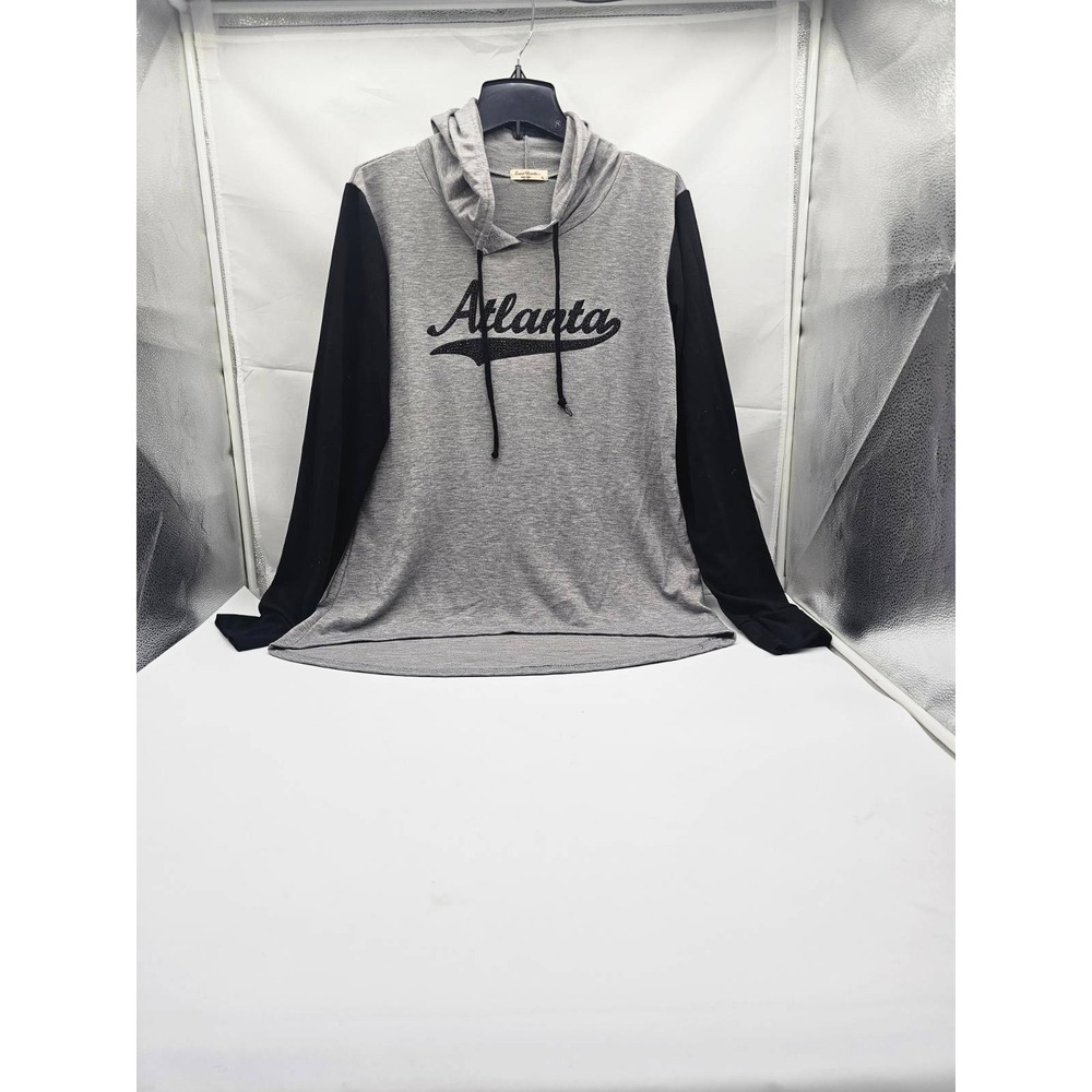 Sweet Gisele Hoodie Women XL Grey t Atlanta Graphic Color block Raglan
